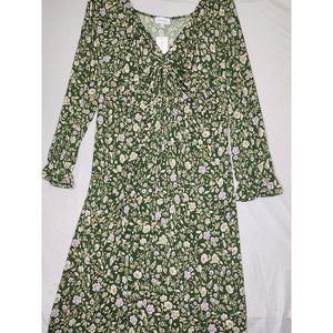 NWT Gilli Womens Green Floral Prairie Cottage Dress Size‎ 2XL
